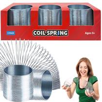 Mola helicoidal de metal The Dreidel Company Silver 60 mm (pacote com 3)