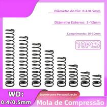 Molas De Compressão Pequenas 10PCS Molas Cilíndricas De Retorno Em Aço WD 0.4 0.5mm