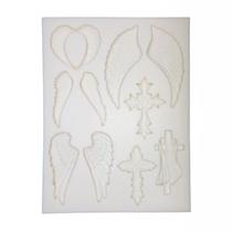 Molde 1 Comunhão Asas e Cruz Pasta Artesanato