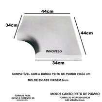 Molde 3d Borda de Piscina Peito De Pombo Canto C 49x34cm ABS 2mm Molde Para Concreto IN362