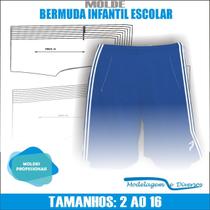 Molde Bermuda Elanca infantil Escolar, Modelagem&Diversos, Tamanhos 2 A 16 anos