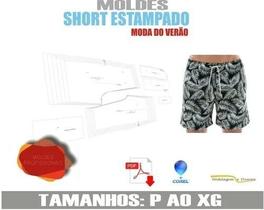Molde Bermuda Floral Tactel Modelagem P Ao Xg Por Correios