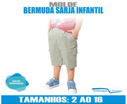 Molde Bermuda Sarja Infantil, Modelagem&Diversos, Tamanhos 2 ao 16