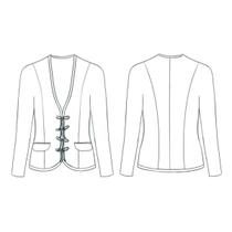 Molde blazer com forro, sem gola e acabamento em viés tamanho 36 ao 54 by Wania Machado