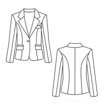 Molde blazer com gola, forro e recorte princesa tamanho 36 ao 54 by Wania Machado