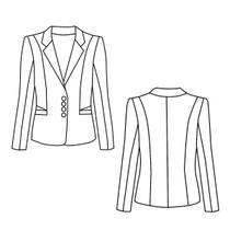 Molde blazer com gola forro recorte ombro tamanho 36 ao 54 by Wania Machado