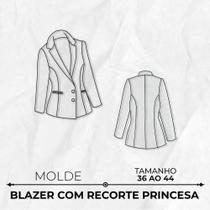 Molde blazer com recorte princesa tamanho 36 ao 44 by Marlene Mukai - EDITORA CLUBE DA COSTUREIRA (TOLEDO - PR)
