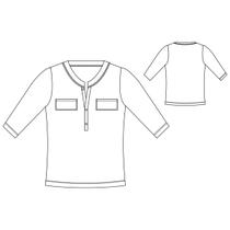 Molde blusa básica abotoamento tamanho PP ao EXG by Maísa Rasche