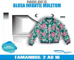 Molde Blusa Infantil Moletom, Modelagem&Diversos, Tamanhos 2 a 16 anos