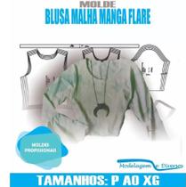 Molde blusa manga flare, modelagem&diversos, p-xg, correios Molde blusa manga flare, modelagem&diversos, p-xg, correios