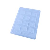 Molde BWB Tabletinho Quadrado de Páscoa 10Un. Forma Mini Chocolates, Páscoa Cód10612