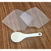 Molde c/ 2 Uni Forma Esteira Folha p/ Fazer Temaki + 1 Colher Chamoji arroz Sushi