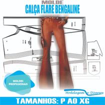 Molde calça flare, modelagem&diversos, p-xg, correios Molde calça flare, modelagem&diversos, p-xg, correios