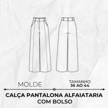 Molde calça pantalona alfaiataria com bolso by Wania Machado