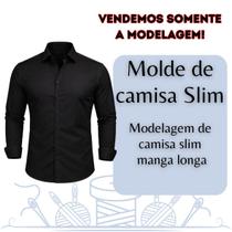 Molde Camisa masculina slim, Modelagem Completa Para Costura Tamanhos P M G GG Molde Camisa masculina slim, Modelagem Completa Para Costura Tamanhos P M G GG