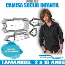 Molde Camisa Social Infantil, Modelagem&Diversos, Tamanhos 1 A 16 Anos