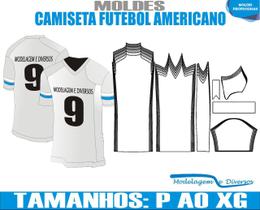 Molde Camiseta Futebol Americano, Modelagem&Diversos, Tamanhos P Ao Xg