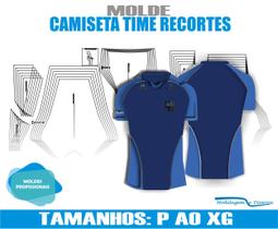 Molde Camiseta Time Recortes, Modelagem&Diversos, Tamanhos P Ao Xg