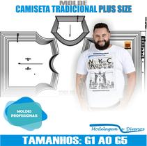 Molde Camiseta Trad., Modelagem&Diversos, G1 ao G5, Correios