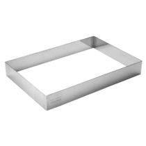 Molde/Cortador - Aço inox - Modelador Retângulo - 30x20x5 Cm - 1 unidade - Cromus Linha Profissional Allonsy - Rizzo