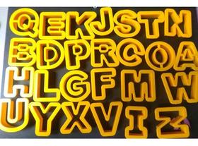 Molde Cortador De Letras Alfabeto 5 Cm Biscuit Confeitaria Amarelo