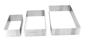 Molde Cortador de Massas Retangular Aço Inox Para Bolos Massas 3 Peças Moda do Chef