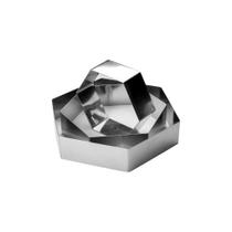 Molde Cortador Hexágonal 22x5 de Aço Inox para Receitas Culinarias de Bolos e Tortas