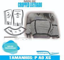 Molde cropped listrado, modelagem&diversos, p-xg, correios