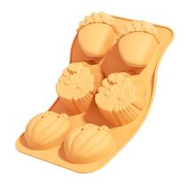 Molde de abóbora de silicone de 6 cavidades para assar no Halloween