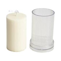 Molde De Acrílico Cilíndrico Listrado Para Velas, Kit Para Fazer Velas Em Coluna Com Topo Plano Para