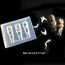Molde De Arte De Unhas Em Silicone 3D Com Design De Osso De Cobra, Acessórios De Decoração DIY,