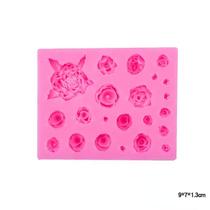 Molde de assadeira de bolo fazendo chocolate doce sabão silicone planta de qualidade alimentar grande e pequena rosa