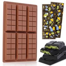 Molde de barra de chocolate FUNBAKY Dubai Silicone Break-Apart, pacote com 1 pacote