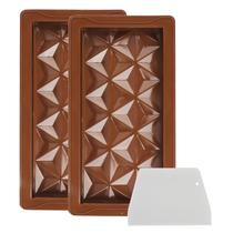 Molde de barra de chocolate Muswelf New 2 peças de silicone espesso
