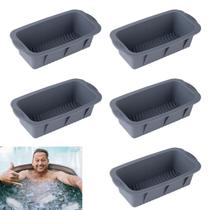 Molde de bloco de gelo Mouwaii, silicone cinza extra grande, 5 unidades