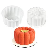 Molde de bolo de mousse de pétalas de flores redondas para doces franceses Molde de bolo de mousse de pétalas de flores redondas para doces franceses