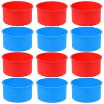 Molde de bolo de silicone com 12 peças redondas de cozimento de 10,5 cm de diâmetro