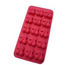 Molde de bolo de silicone de cereja de 15 cavidades para panificação e artesanato
