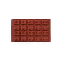 Molde de bolo de waffle de silicone - molde de cozimento retangular de 20 cavidades