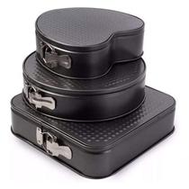 Molde de bolo para 3 formas, antiaderente genérico, 28 cm, quadrado, 26 cm, ro