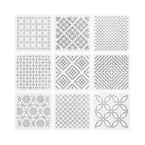Molde De Bordado Sashiko Reutilizável Em PET, 9/32 Peças, Estêncil Geométrico Para Patchwork, Molde De Bordado Sashiko Reutilizável Em PET, 9/32 Peças, Estêncil Geométrico Para Patchwork,