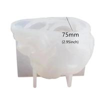 Molde De Cera De Silicone Duplo Para Decoração De Halloween Com Cabeça De Cobra E Caveira