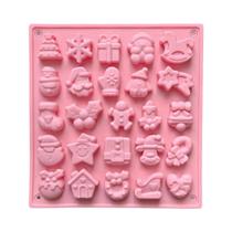 Molde De Chocolate De Natal Com 25 Cavidades, Molde De Silicone 3D Para Doces Macios Em Diferentes Molde De Chocolate De Natal Com 25 Cavidades, Molde De Silicone 3D Para Doces Macios Em Diferentes