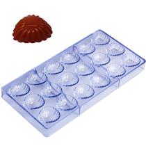 Molde de chocolate em forma de concha de 18 cavidades para panificação e doces