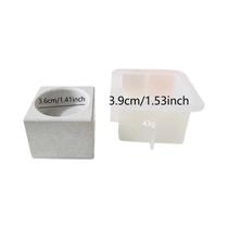 Molde De Cimento Para Velas Com Geometria Listrada, Formato Quadrado E Coração, Suporte Para Velas