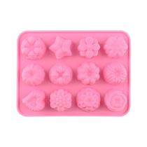 Molde de flor de silicone de 12 cavidades perfeito para chocolate e M