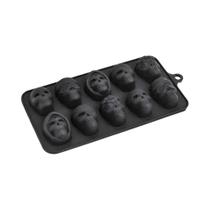 Molde De Gelo Em Forma De Caveira Para Halloween, 10 Compartimentos, Reutilizável Para Chocolate E Molde De Gelo Em Forma De Caveira Para Halloween, 10 Compartimentos, Reutilizável Para Chocolate E