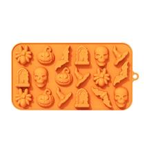 Molde de Halloween de silicone de 15 cavidades para chocolates e doces