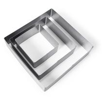 Molde de Inox Para Cortar Massas e Bolos 3 Peças Quadrado Moda do Chef