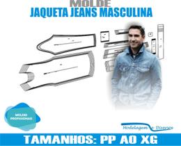 Molde De Jaqueta Jeans Masculina, Modelagem&Diversos, Tamanhos PP até XG